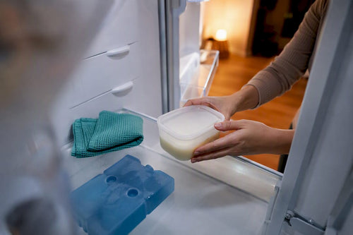 Sealed milk container cooling in fridge Featured Image