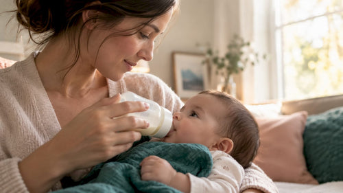 Parent gently offering bottle to baby Featured Image