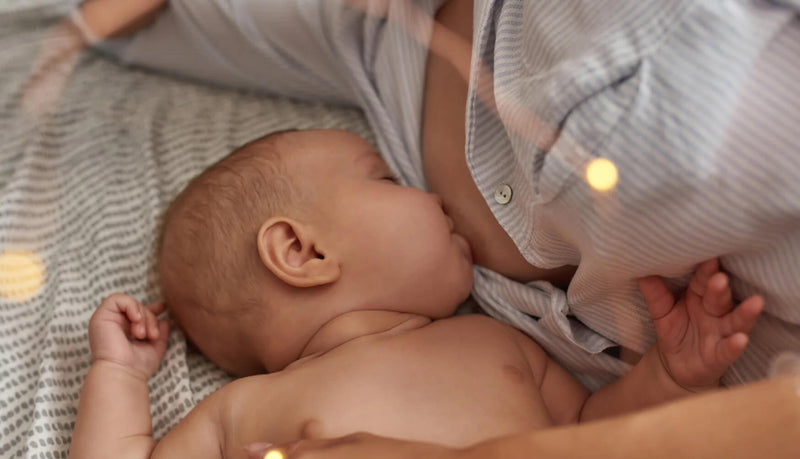 A baby breastfeeding