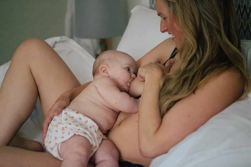 Woman breastfeeding her baby