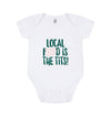 White Local Food is the Tits - Baby Grow